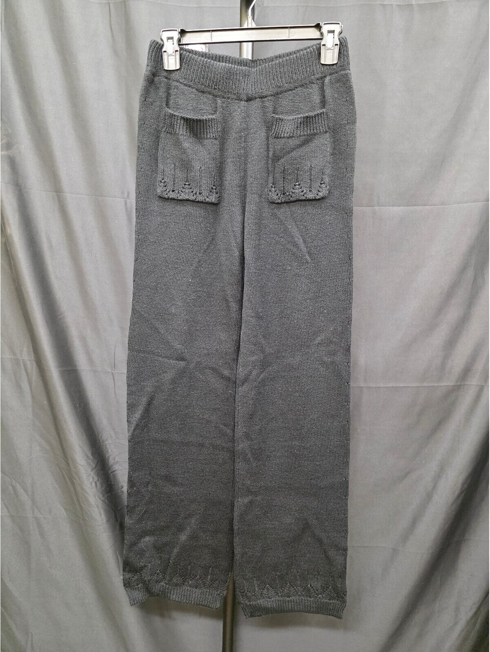FOREVER 21 SWEATER KNIT WIDE LEG PANTS BLACK SIZE SMALL